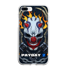 Чехол для iPhone 7Plus/8 Plus матовый с принтом Payday 2 в Тюмени, Силикон | Область печати: задняя сторона чехла, без боковых панелей | chains day | game | gun | mask | payday | payday 2 | payday2 | грабители | зло | игра | клоун | маска | ограбление | оружие | пистолет