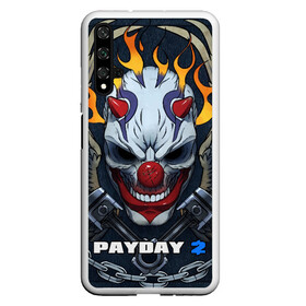 Чехол для Honor 20 с принтом Payday 2 в Тюмени, Силикон | Область печати: задняя сторона чехла, без боковых панелей | chains day | game | gun | mask | payday | payday 2 | payday2 | грабители | зло | игра | клоун | маска | ограбление | оружие | пистолет