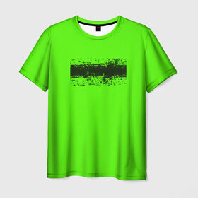 Мужская футболка 3D с принтом Гранж зеленый в Тюмени, 100% полиэфир | прямой крой, круглый вырез горловины, длина до линии бедер | Тематика изображения на принте: кислотные костюмы | кислотные цвета | неон | флуоресцентные принты
