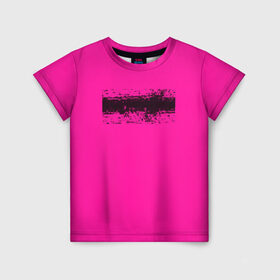 Детская футболка 3D с принтом Гранж розовый в Тюмени, 100% гипоаллергенный полиэфир | прямой крой, круглый вырез горловины, длина до линии бедер, чуть спущенное плечо, ткань немного тянется | кислотные костюмы | кислотные цвета | неон | флуоресцентные принты
