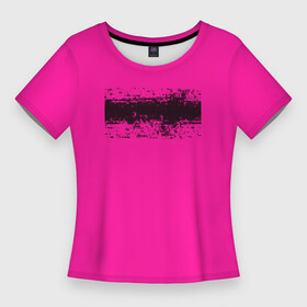 Женская футболка 3D Slim с принтом Гранж розовый в Тюмени,  |  | кислотные костюмы | кислотные цвета | неон | флуоресцентные принты