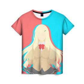 Женская футболка 3D с принтом Аниме тян в Тюмени, 100% полиэфир ( синтетическое хлопкоподобное полотно) | прямой крой, круглый вырез горловины, длина до линии бедер | аниме | ахегао | тян