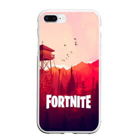 Чехол для iPhone 7Plus/8 Plus матовый с принтом FORTNITE в Тюмени, Силикон | Область печати: задняя сторона чехла, без боковых панелей | Тематика изображения на принте: battle royale | fortnite | fortnite battle royale | futuresynth | game | outrun | retrowave | synth | synthwave | игры | ретровейв | синтвейв | фортнайт