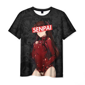 Мужская футболка 3D с принтом Anime (Senpai 1) в Тюмени, 100% полиэфир | прямой крой, круглый вырез горловины, длина до линии бедер | ahegao | anime | manga | sempai | senpai | аниме | ахегао | манга | семпай | сенпай
