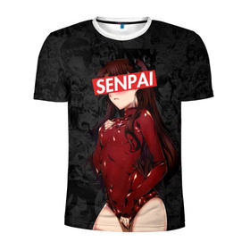 Мужская футболка 3D спортивная с принтом Anime (Senpai 1) в Тюмени, 100% полиэстер с улучшенными характеристиками | приталенный силуэт, круглая горловина, широкие плечи, сужается к линии бедра | ahegao | anime | manga | sempai | senpai | аниме | ахегао | манга | семпай | сенпай