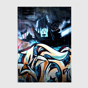 Постер с принтом GRAFFITY в Тюмени, 100% бумага
 | бумага, плотность 150 мг. Матовая, но за счет высокого коэффициента гладкости имеет небольшой блеск и дает на свету блики, но в отличии от глянцевой бумаги не покрыта лаком | graffity | paint | street art | urban | город | граффити | искусство | кирпичи | краски | рисунки | стена | улицы | уличное искусство
