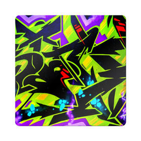 Магнит виниловый Квадрат с принтом Кислотное Граффити в Тюмени, полимерный материал с магнитным слоем | размер 9*9 см, закругленные углы | graffity | paint | street art | urban | город | граффити | искусство | кирпичи | краски | рисунки | стена | улицы | уличное искусство