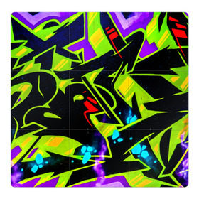 Магнитный плакат 3Х3 с принтом Кислотное Граффити в Тюмени, Полимерный материал с магнитным слоем | 9 деталей размером 9*9 см | graffity | paint | street art | urban | город | граффити | искусство | кирпичи | краски | рисунки | стена | улицы | уличное искусство