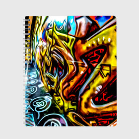 Тетрадь с принтом Твой уличный стиль! в Тюмени, 100% бумага | 48 листов, плотность листов — 60 г/м2, плотность картонной обложки — 250 г/м2. Листы скреплены сбоку удобной пружинной спиралью. Уголки страниц и обложки скругленные. Цвет линий — светло-серый
 | graffity | paint | street art | urban | город | граффити | искусство | кирпичи | краски | рисунки | стена | улицы | уличное искусство