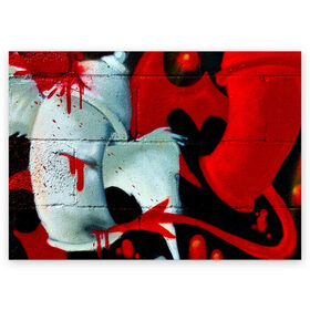 Поздравительная открытка с принтом GRAFFITY ONE в Тюмени, 100% бумага | плотность бумаги 280 г/м2, матовая, на обратной стороне линовка и место для марки
 | Тематика изображения на принте: graffity | paint | street art | urban | город | граффити | искусство | кирпичи | краски | рисунки | стена | улицы | уличное искусство