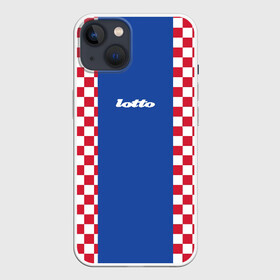 Чехол для iPhone 13 с принтом Форма lotto в Тюмени,  |  | croatia | hns | hrvatski nogometni savez | в клетку | фирменная форма lotto | форма хорватии | форма шашки | футбольная форма | футбольный клуб | хорватский футбольный союз | хфс | шахматы