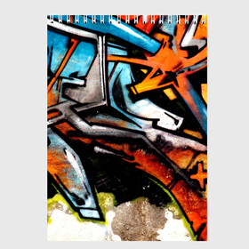 Скетчбук с принтом Граффити в Тюмени, 100% бумага
 | 48 листов, плотность листов — 100 г/м2, плотность картонной обложки — 250 г/м2. Листы скреплены сверху удобной пружинной спиралью | grafity | paint | street art | urban | город | граффити | искусство | кирпичи | краски | рисунки | стена | улицы | уличное искусство