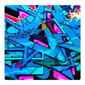 Магнитный плакат 3Х3 с принтом GRAFFITY в Тюмени, Полимерный материал с магнитным слоем | 9 деталей размером 9*9 см | Тематика изображения на принте: grafity | paint | street art | urban | город | граффити | искусство | кирпичи | краски | рисунки | стена | улицы | уличное искусство