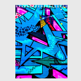Скетчбук с принтом GRAFFITY в Тюмени, 100% бумага
 | 48 листов, плотность листов — 100 г/м2, плотность картонной обложки — 250 г/м2. Листы скреплены сверху удобной пружинной спиралью | grafity | paint | street art | urban | город | граффити | искусство | кирпичи | краски | рисунки | стена | улицы | уличное искусство