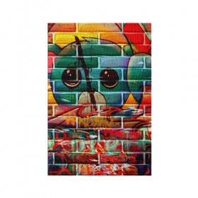 Обложка для паспорта матовая кожа с принтом Милый Зверёк Граффити в Тюмени, натуральная матовая кожа | размер 19,3 х 13,7 см; прозрачные пластиковые крепления | grafity | paint | street art | urban | город | граффити | искусство | кирпичи | краски | рисунки | стена | улицы | уличное искусство