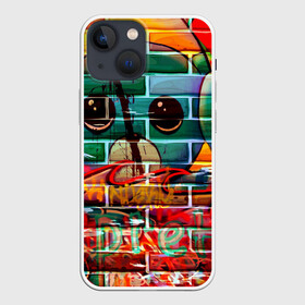 Чехол для iPhone 13 mini с принтом Милый Зверёк Граффити в Тюмени,  |  | grafity | paint | street art | urban | город | граффити | искусство | кирпичи | краски | рисунки | стена | улицы | уличное искусство