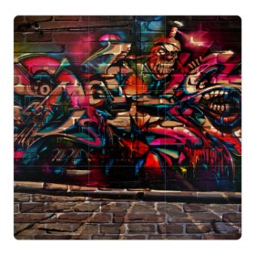 Магнитный плакат 3Х3 с принтом disquared urban graffity в Тюмени, Полимерный материал с магнитным слоем | 9 деталей размером 9*9 см | Тематика изображения на принте: grafity | paint | street art | urban | город | граффити | искусство | кирпичи | краски | рисунки | стена | улицы | уличное искусство