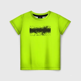 Детская футболка 3D с принтом Гранж салатовый в Тюмени, 100% гипоаллергенный полиэфир | прямой крой, круглый вырез горловины, длина до линии бедер, чуть спущенное плечо, ткань немного тянется | кислотные костюмы | кислотные цвета | неон | флуоресцентные принты