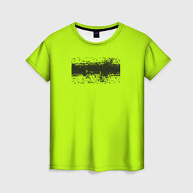 Женская футболка 3D с принтом Гранж салатовый в Тюмени, 100% полиэфир ( синтетическое хлопкоподобное полотно) | прямой крой, круглый вырез горловины, длина до линии бедер | кислотные костюмы | кислотные цвета | неон | флуоресцентные принты