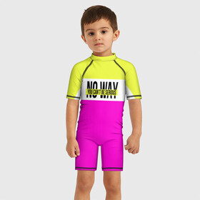 Детский купальный костюм 3D с принтом Serious розовый в Тюмени, Полиэстер 85%, Спандекс 15% | застежка на молнии на спине | кислотные костюмы | кислотные цвета | неон | флуоресцентные принты