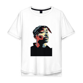 Мужская футболка хлопок Oversize с принтом THUG 2pac в Тюмени, 100% хлопок | свободный крой, круглый ворот, “спинка” длиннее передней части | 2pac | gansta | hip hop | oldschool | thug | гангстер | рэп | тупак | хип хоп