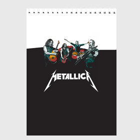 Скетчбук с принтом Metallica в Тюмени, 100% бумага
 | 48 листов, плотность листов — 100 г/м2, плотность картонной обложки — 250 г/м2. Листы скреплены сверху удобной пружинной спиралью | metallica | барабаны | гитары | дэйвмастейн | метал | металисты | металлика | неформалы | рок | рокеры