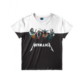Детская футболка 3D с принтом Metallica в Тюмени, 100% гипоаллергенный полиэфир | прямой крой, круглый вырез горловины, длина до линии бедер, чуть спущенное плечо, ткань немного тянется | Тематика изображения на принте: metallica | барабаны | гитары | дэйвмастейн | метал | металисты | металлика | неформалы | рок | рокеры