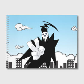 Альбом для рисования с принтом Soul Eater - Shinigami в Тюмени, 100% бумага
 | матовая бумага, плотность 200 мг. | Тематика изображения на принте: lord death | shinigami | soul eater | пожиратель душ | синигами