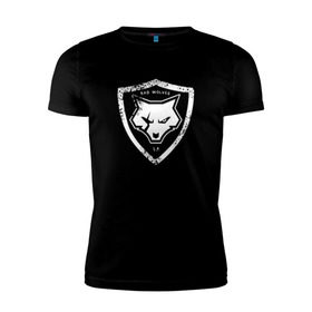 Мужская футболка премиум с принтом Bad Wolves в Тюмени, 92% хлопок, 8% лайкра | приталенный силуэт, круглый вырез ворота, длина до линии бедра, короткий рукав | bad | bad wolves | band | la | logo | metal | music | rock | white | wolf | волк | металл | музыка | рок