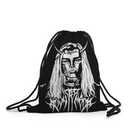 Рюкзак-мешок 3D с принтом Ghostemane devil в Тюмени, 100% полиэстер | плотность ткани — 200 г/м2, размер — 35 х 45 см; лямки — толстые шнурки, застежка на шнуровке, без карманов и подкладки | ghostemane | ghostemane mercury | ghostemane nihi | trash gang | гостмейн