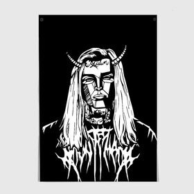 Постер с принтом Ghostemane devil в Тюмени, 100% бумага
 | бумага, плотность 150 мг. Матовая, но за счет высокого коэффициента гладкости имеет небольшой блеск и дает на свету блики, но в отличии от глянцевой бумаги не покрыта лаком | ghostemane | ghostemane mercury | ghostemane nihi | trash gang | гостмейн