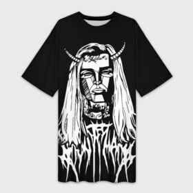 Платье-футболка 3D с принтом Ghostemane devil в Тюмени,  |  | Тематика изображения на принте: ghostemane | ghostemane mercury | ghostemane nihi | trash gang | гостмейн