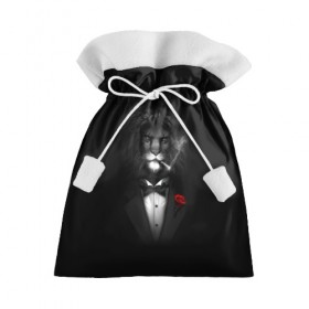 Подарочный 3D мешок с принтом Лев в Тюмени, 100% полиэстер | Размер: 29*39 см | арт | бабочка | грива | дым | животное | костюм | лев | минимализм | роза | смокинг | хищник | царь зверей