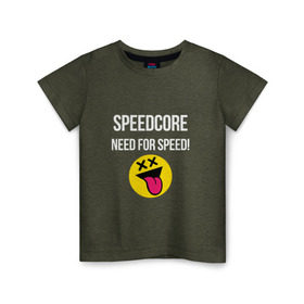 Детская футболка хлопок с принтом Speedcore в Тюмени, 100% хлопок | круглый вырез горловины, полуприлегающий силуэт, длина до линии бедер | frenchcore | gabber | hardcore | hardcoremusic | speedcore