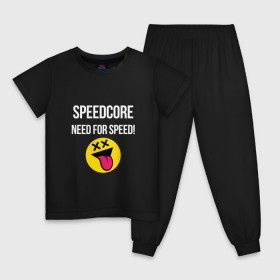 Детская пижама хлопок с принтом Speedcore в Тюмени, 100% хлопок |  брюки и футболка прямого кроя, без карманов, на брюках мягкая резинка на поясе и по низу штанин
 | frenchcore | gabber | hardcore | hardcoremusic | speedcore
