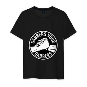 Мужская футболка хлопок с принтом Gabbers в Тюмени, 100% хлопок | прямой крой, круглый вырез горловины, длина до линии бедер, слегка спущенное плечо. | Тематика изображения на принте: gabber | hardcore | hardcoremusic