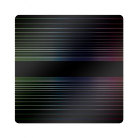 Магнит виниловый Квадрат с принтом Полоски в Тюмени, полимерный материал с магнитным слоем | размер 9*9 см, закругленные углы | hipster | neon | retro wave | vaporwave | геометрия | космос | неон | хипстер