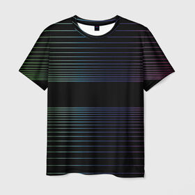 Мужская футболка 3D с принтом Полоски в Тюмени, 100% полиэфир | прямой крой, круглый вырез горловины, длина до линии бедер | hipster | neon | retro wave | vaporwave | геометрия | космос | неон | хипстер