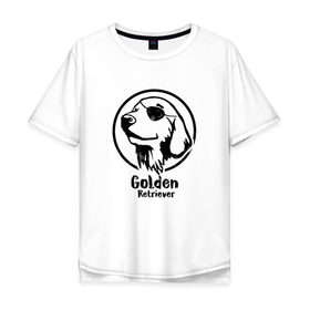 Мужская футболка хлопок Oversize с принтом Пират Золотистий ретривер в Тюмени, 100% хлопок | свободный крой, круглый ворот, “спинка” длиннее передней части | Тематика изображения на принте: 