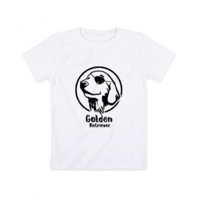 Детская футболка хлопок с принтом Пират Золотистий ретривер в Тюмени, 100% хлопок | круглый вырез горловины, полуприлегающий силуэт, длина до линии бедер | Тематика изображения на принте: 