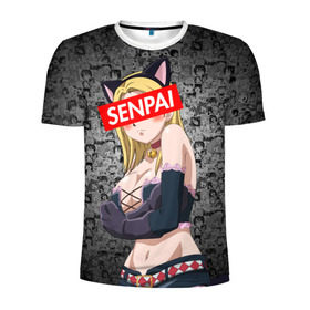 Мужская футболка 3D спортивная с принтом Anime (Senpai 4) в Тюмени, 100% полиэстер с улучшенными характеристиками | приталенный силуэт, круглая горловина, широкие плечи, сужается к линии бедра | ahegao | anime | manga | sempai | senpai | аниме | ахегао | манга | семпай | сенпай