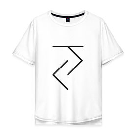 Мужская футболка хлопок Oversize с принтом Йога - руна в Тюмени, 100% хлопок | свободный крой, круглый ворот, “спинка” длиннее передней части | Тематика изображения на принте: 