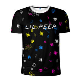 Мужская футболка 3D спортивная с принтом Lil Peep (Legend) в Тюмени, 100% полиэстер с улучшенными характеристиками | приталенный силуэт, круглая горловина, широкие плечи, сужается к линии бедра | gustav hr | legend | life | life is beautiful | lil | lil peep | love | pank | peep | rap | rock | sad | грусть | густав элайджа ар | легенда | лил | лил пип | панк | пип | реп | рок | череп | штрихи