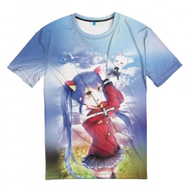 Мужская футболка 3D с принтом Fairy Tail в Тюмени, 100% полиэфир | прямой крой, круглый вырез горловины, длина до линии бедер | anime | fairy tail | manga | аниме | грей фуллбастер | люси хартфилия | манга | нацу драгнил | хвост феи | эрза скарлет