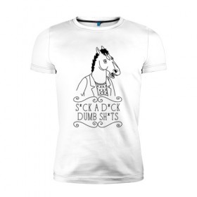 Мужская футболка премиум с принтом BoJack в Тюмени, 92% хлопок, 8% лайкра | приталенный силуэт, круглый вырез ворота, длина до линии бедра, короткий рукав | bojack | horseman | боджек | конь