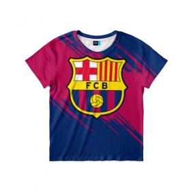Детская футболка 3D с принтом Барселона в Тюмени, 100% гипоаллергенный полиэфир | прямой крой, круглый вырез горловины, длина до линии бедер, чуть спущенное плечо, ткань немного тянется | barca | barcelona | barsa | fc barcelona | барса | барселона | болел | испания | каталонцы | клубная | лалига | сине гранатовые | фанатская | форма | футбол | футбольная | футбольный клуб