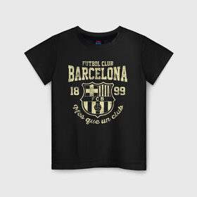 Детская футболка хлопок с принтом Барселона в Тюмени, 100% хлопок | круглый вырез горловины, полуприлегающий силуэт, длина до линии бедер | barca | barcelona | barsa | fc barcelona | барса | барселона | болел | испания | каталонцы | клубная | лалига | сине гранатовые | фанатская | форма | футбол | футбольная | футбольный клуб
