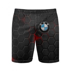 Мужские шорты 3D спортивные с принтом Карбон и BMW в Тюмени,  |  | bmw | авто | автомобиль | бмв | карбон | логотип | машина | текстура