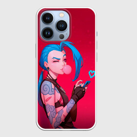 Чехол для iPhone 13 Pro с принтом Jinx in love в Тюмени,  |  | game | heart | jinx | legends | legue | legueoflegends | lol | love | mobile | phone | безбашенная | джинкс | игра | легенд | лига | лигалегенд | лол | любовь | сердечко | сердце | стрелок | хулиганка