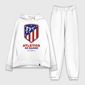 Женский костюм хлопок Oversize с принтом Атлетико Мадрид в Тюмени,  |  | atletico de madrid | atletico madrid | атлетико | атлетико мадрид | болельщи | испания | клубная | кпасно белые | лалига | мадрид | матрасники | фанатская | форма | футбол | футбольная